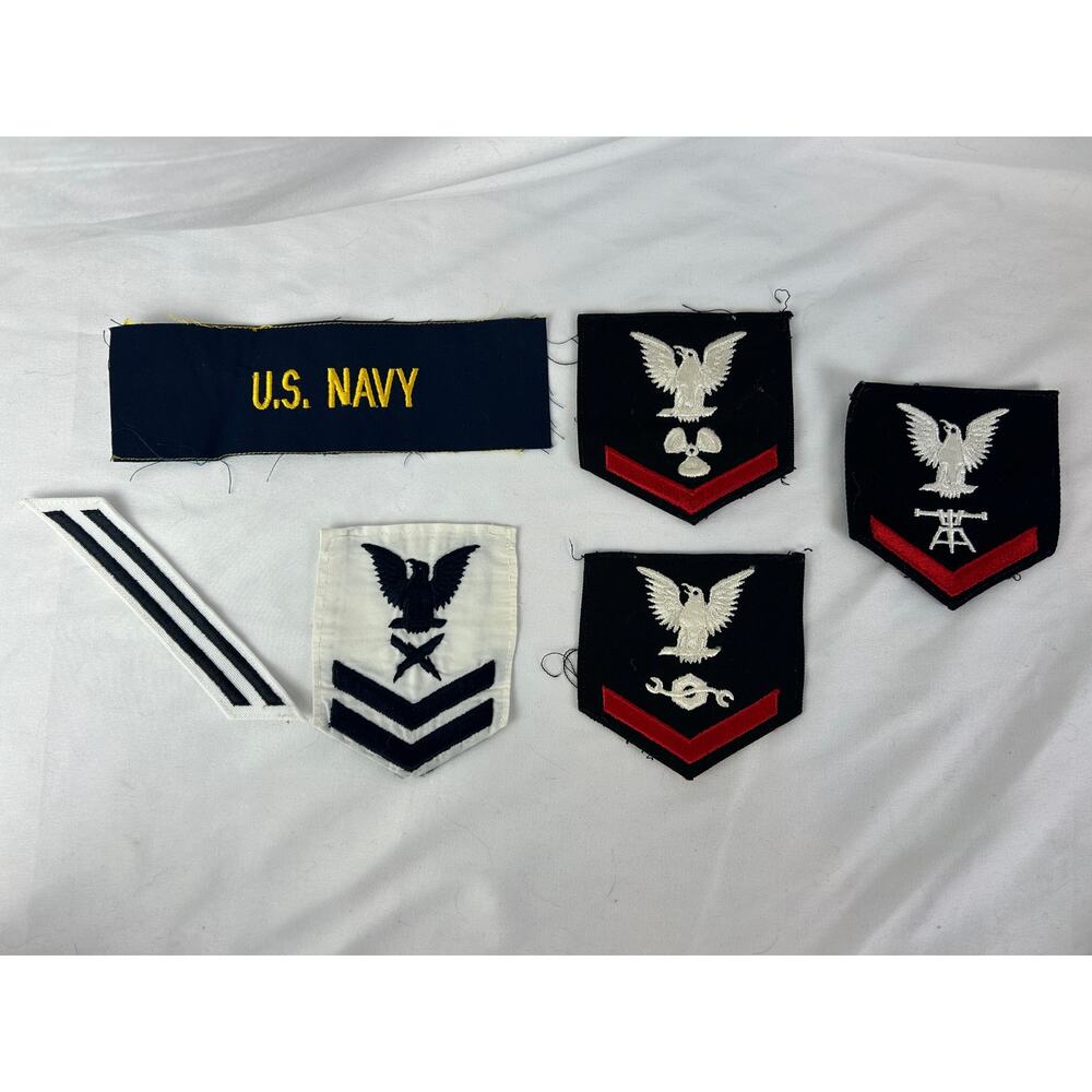 Military Patch Lot US Navy Ratings Eagle Insignia Uniform - 7pc